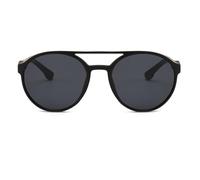 VFDHN Lunettes de soleil rondes style punk vintage pour hommes et femmes, style steampunk, verres bonbon, protection UV400 (C3-noir mat-gris)