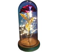VFdthR Rose Eternelle Rose en Verre, Fleur de éternelle, Fleurs artificielles noël for décoration, Cadeaux Mariage, fête des mères(009)