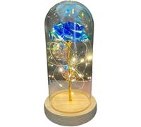 VFdthR Rose Eternelle Rose en Verre, Fleur éternelle Feuille d'or 24 carats dans Une Couverture, Cadeau éternel de la Saint-Valentin for Petite Amie, fête Mariage, Demoiselle d'honneur(Blue 2)