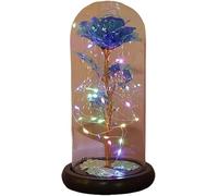 VFdthR Rose Eternelle Rose en Verre, Rose éternelle, Cadeau de Saint-Valentin for Petite Amie, Fleur Aluminium, Couverture, Cadeaux Mariage for mères, Demoiselle d'honneur(Blue)