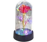 VFdthR Rose Eternelle Rose en Verre, Rose éternelle Feuille de lumière dans Un Couvercle, Cadeaux d'anniversaire Mariage for invités, Demoiselle d'honneur, Saint-Valentin(Rose Red)