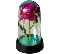 VFdthR Rose Eternelle Rose en Verre, Rose éternelle, Fleur Aluminium, décoration de Table, Anniversaire Mariage, Saint-Valentin, Cadeaux for Petite Amie(Purple)