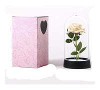 VFdthR Rose Eternelle Rose en Verre, Rose éternelle, Fleurs artificielles, Fleur dans Un Couvercle, Cadeau d'anniversaire, de Mariage, Saint-Valentin, Ornements luminescents(S7)