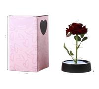 VFdthR Rose Eternelle Rose en Verre, Rose éternelle, Fleurs artificielles, Fleur dans Un Couvercle, Cadeau d'anniversaire, de Mariage, Saint-Valentin, Ornements luminescents(S4)