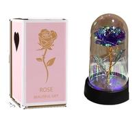 VFdthR Rose Eternelle Rose en Verre, Rose éternelle, Fleurs artificielles, Fleur dans Un Couvercle, Cadeau d'anniversaire, de Mariage, Saint-Valentin, Ornements luminescents(S12)