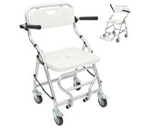 VFDZ Chaise de Douche à roulettes, Chaise Percée Adulte Pliable