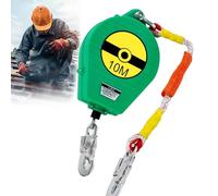 VFDZ Dispositif Anti Chute a Rappel Automatique, 3-20m stop chute Harnais, Retractable Harnais Anti chute Professionnel Toiture, Harnais de Securite Anti Chute Avec Certification CE(Vert,10m)
