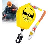 VFDZ Dispositif Anti Chute a Rappel Automatique, 3-20m stop chute Harnais, Retractable Harnais Anti chute Professionnel Toiture, Harnais de Securite Anti Chute Avec Certification CE(Jaune,20m)