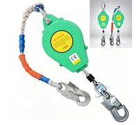 VFDZ Dispositif Anti Chute Rétractable, Stop Chute Automatique à Rappel Automatique 10m/15m/20m, Harnais de Sécurité Travail en Hauteur pour Chantier et Toiture, 150kg Charge Maximale(Vert,15m)