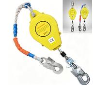 VFDZ Dispositif Anti Chute Rétractable, Stop Chute Automatique à Rappel Automatique 10m/15m/20m, Harnais de Sécurité Travail en Hauteur pour Chantier et Toiture, 150kg Charge Maximale(Jaune,20m)