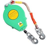 VFDZ Dispositif Antichute a Rappel Automatique, 150 kg Harnais de Securite Anti Chute Toiture Rétractable, 3-20m Harnais Anti Chute Automatique Toiture et Travaux Aériens(Vert,3 Mètres)