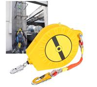 VFDZ Dispositif Antichute a Rappel Automatique, 150 KG Harnais de Securite Anti Chute Toiture Vert/Jaune, 3-20 Mètres Ligne de Vie Auto-Rétractable Travaux en Hauteur/Toiture(Jaune,15 Mètres)