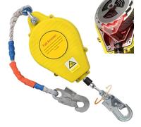 VFDZ Harnais de Securite Anti Chute Toiture, Dispositif Antichute a Rappel Automatique 10m/15m/20m, Stop Chute Toiture à Rappel Automatique pour Travaux en Hauteur/Toiture(Jaune,10m)