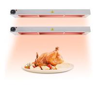 VFDZ Lampe Chauffante Cuisine, Acier Inoxydable Lampe Chauffe Plat, Lampe Infrarouge pour Restaurant, Commercial Lampe Chauffante pour Plat, Température Réglable 30-85℃ (2pcs, 60cm)