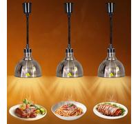 VFDZ Lampe Chauffante Cuisine Professionnelle, 19/25cm Lampe Chauffe Plat Cuisine Suspendu, Lampe Chauffante Alimentaire Réglable pour Restaurant, Cuisine et Buffet(A-25cm, 3 Pièces)