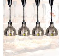 VFDZ Lampe Chauffante Cuisine Professionnelle, Suspendu Lampe Chauffe Plat pour Cuisine Restaurant Buffet, 19/25cm Lampe Chauffante Alimentaire Réglable Commerciale(A-25cm, 4 Pièces)