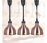 VFDZ Lampe Chauffante Cuisine Professionnelle, Suspendu Lampe Chauffe Plat pour Cuisine Restaurant Buffet, 19/25cm Lampe Chauffante Alimentaire Réglable Commerciale(B-25cm, 3 Pièces)