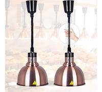 VFDZ Lampe Chauffante Cuisine Professionnelle, Suspendu Lampe Chauffe Plat pour Cuisine Restaurant Buffet, 19/25cm Lampe Chauffante Alimentaire Réglable Commerciale(B-25cm, 2 Pièces)