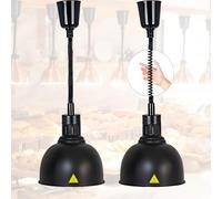 VFDZ Lampe Chauffante Cuisine Professionnelle, Suspendu Lampe Chauffe Plat pour Cuisine Restaurant Buffet, 19/25cm Lampe Chauffante Alimentaire Réglable Commerciale(C-25cm, 2 Pièces)