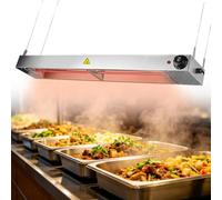 VFDZ Lampe Chauffante Cuisine, Suspendue Lampe Chauffante Restaurant, INOX Lampe Chauffe Plat Infrarouge, Bouton Rotatif 360° Réglable, Rectangle，1：90cm