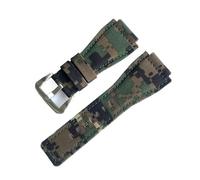 VFEBTSD Bracelet camouflage en cuir et toile vert armée 34 mm x 24 mm compatible avec Bell & Ross Wach Band BR01 BR03 pour homme, 24mm