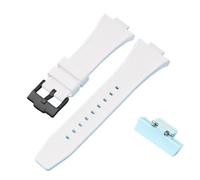 VFEBTSD Bracelet convexe compatible avec les montres Tissot PRX Series T137.407/T137.410 Super Player, bracelet de montre en caoutchouc et silicone à dégagement rapide, 12 mm(White Black buckle)