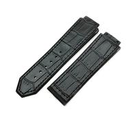 VFEBTSD Bracelet de montre de rechange en cuir compatible avec Hublot Series Fashion Men Women Silicone Leather Sport Watch Bracelet 19 mm x 25 mm, BLACK BUCKLE_19MM-25MM
