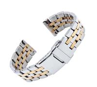 VFEBTSD Bracelet de montre en acier inoxydable massif de haute qualité, 22 mm, 24 mm, compatible avec la chaîne de montre Breitling Super Ocean Blackbird Precision Steel Strap(Silver gold,22mm)