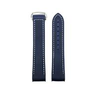 VFEBTSD Bracelet de montre en caoutchouc de nylon 20 mm 21 mm compatible avec Omega compatible avec Seamaster 300 Planet Ocean 600 Boucle pliable Bleu, Without Buckle
