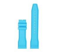 VFEBTSD Bracelet de montre en caoutchouc fluoré 20 mm 21 mm 22 mm compatible avec IWC Pilot AMG Petronas Green Mark 18 Bracelet de montre en silicone à dégagement rapide(Light blue-no clasp,20mm)