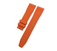 VFEBTSD Bracelet de montre en caoutchouc fluoré orange et bleu 20 mm, 21, 22, compatible avec les montres IWC Pilot Portofino TOP Series (IW388114 IW388108)(Orange,20MM_GOLD BUCKLE 2)