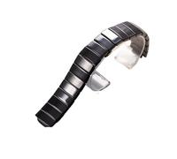 VFEBTSD Bracelet de montre en céramique compatible avec la série Rado, chaîne de montre en céramique noire et blanche for hommes et femmes, bracelet de 21 mm(Black-silver4,21-12mm)
