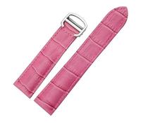 VFEBTSD Bracelet de montre en cuir 16 mm, 18 mm, 20 mm, 22 mm, compatible avec Cartier Solo, for homme et femme.(Rose red-Silver,18mm)