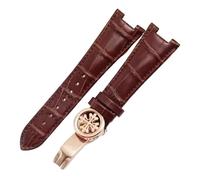 VFEBTSD Bracelet de montre en cuir compatible avec Patek Philippe 5711 5712G - Étanche et concave - Fermoir pliable - 25 mm, 25-13mm, Acétate, Pas de pierre précieuse