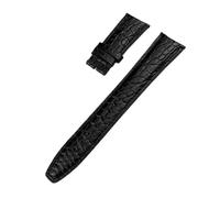 VFEBTSD Bracelet de montre en cuir crocodile 20 mm, 21, 22, compatible avec IWC Portugues Pilot, noir, bleu, marron(Black,20MM_NO BUCKLE)