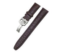 VFEBTSD Bracelet de montre en cuir crocodile 20 mm, 21, 22, compatible avec les montres d'aviateur IWC Portugieser PORTOFINO, bracelet souple(Brown Style 2,21MM_ROSE BUCKLE)