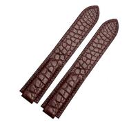 VFEBTSD Bracelet de montre en cuir crocodile compatible avec Cartier Blue Balloon WSBB0025 W69012Z4 18-11 mm 20-12 22-14 convexe for hommes et femmes(Brown-No buckle,20-12mm)