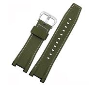 VFEBTSD Bracelet de montre en cuir de vachette modifié compatible avec la montre-bracelet G-SHOCK Casio série MTG-B1000 bracelet de ceinture de montre en toile de nylon de sport(B green-silver)
