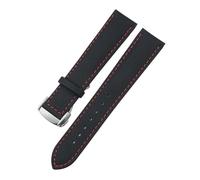 VFEBTSD Bracelet de montre en nylon 19 mm, 20, 21, 22, compatible avec Omega, compatible Seamaster 300 AT150, Seiko Tissot, bracelet cuir et tissé(Black Red,19MM_GOLD BUCKLE)