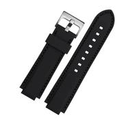 VFEBTSD Bracelet de montre en silicone compatible avec le bracelet de montre Oris Aquis Bracelet de sport étanche en caoutchouc noir convexe 22x12mm 24x11mm 24x12mm(Black line-silver,24mm-10mm)