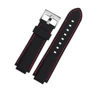 VFEBTSD Bracelet de montre en silicone compatible avec le bracelet de montre Oris Aquis Bracelet de sport étanche en caoutchouc noir convexe 22x12mm 24x11mm 24x12mm(Red line-silver,24mm-10mm)