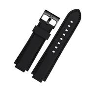 VFEBTSD Bracelet de montre en silicone compatible avec le bracelet de montre Oris Aquis Bracelet de sport étanche en caoutchouc noir convexe 22x12mm 24x11mm 24x12mm(Black line-black,22mm-12mm)