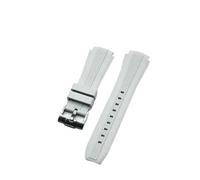 VFEBTSD Bracelet de montre en silicone liquide tissé, compatible avec les bracelets Omega Swatch Joint Planet Series, 20 mm(BLACK WHITE)