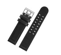 VFEBTSD Bracelet de montre Hamilton Khaki Aviation 20 mm/22 mm, compatible avec les modèles H77616533 et H70615733, en cuir kaki marron foncé, accessoires for hommes(Black- silver,20mm)