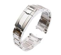 VFEBTSD Bracelet de montre Oyster en acier inoxydable 904L compatible avec Rolex SUBMARINER DAYTONA SUP GMT for homme, bracelet métal 20 mm(Full matte silver,21mm)