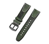 VFEBTSD Bracelet de montre rétro universel compatible avec les bracelets Rolex en cuir for hommes et femmes(GN-BK,22mm)