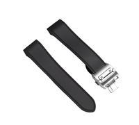VFEBTSD Bracelet de montre souple en caoutchouc de silicone compatible avec Cartier Santos100 Santos 100 avec boucle en métal pour homme 23 mm 25 mm, 25 mm, Acétate, Pas de gemme