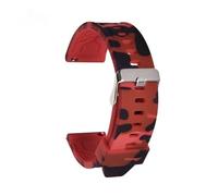 VFEBTSD Bracelet de montre sport en silicone à dégagement rapide, motif camouflage, étanche, caoutchouc, for homme(Red,24mm)