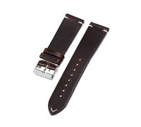 VFEBTSD Bracelet de montre vintage en cuir ciré à l'huile, dégagement rapide(Dark Brown,21mm)