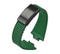 VFEBTSD Bracelet en caoutchouc fluoré compatible avec Tissot PRX Series Super Player 35 mm 40 FKM, bracelet de montre à boucle déployante dégagement rapide for femmes et hommes 11 12(Green Black,12mm)